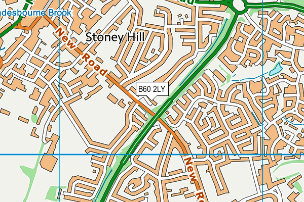 B60 2LY map - OS VectorMap District (Ordnance Survey)