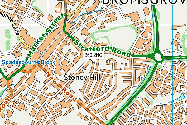 B60 2NG map - OS VectorMap District (Ordnance Survey)