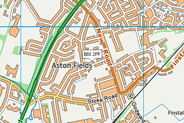 B60 2PF map - OS VectorMap District (Ordnance Survey)