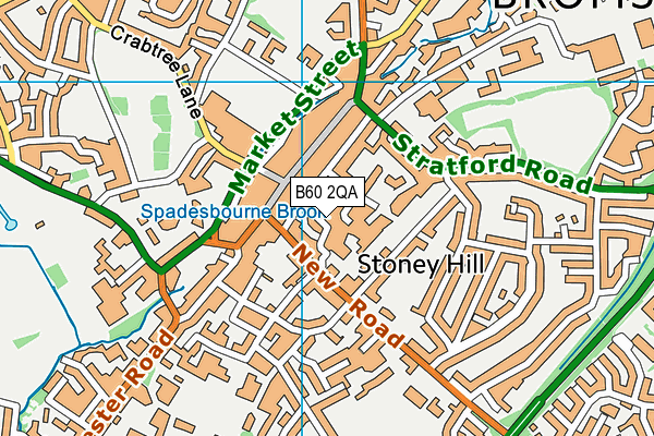 B60 2QA map - OS VectorMap District (Ordnance Survey)