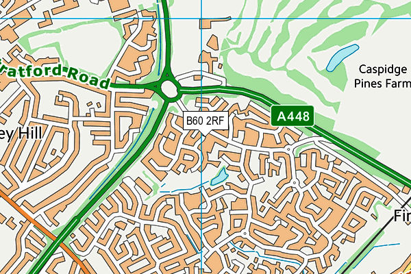 B60 2RF map - OS VectorMap District (Ordnance Survey)