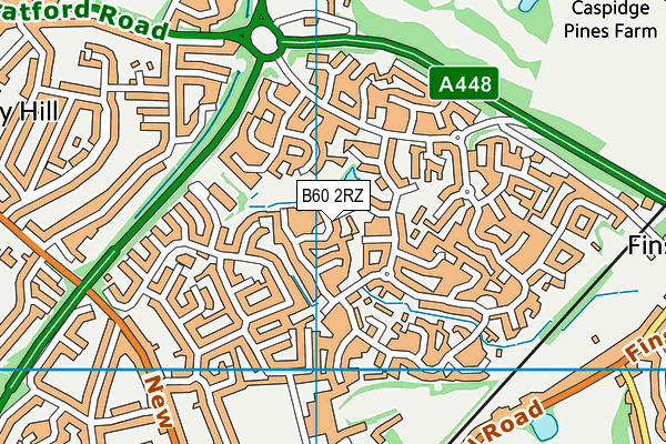 B60 2RZ map - OS VectorMap District (Ordnance Survey)