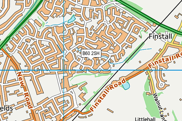 B60 2SH map - OS VectorMap District (Ordnance Survey)