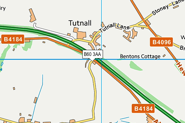 B60 3AA map - OS VectorMap District (Ordnance Survey)