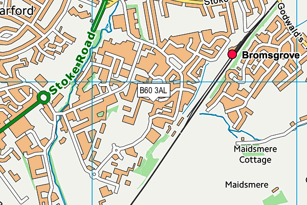 B60 3AL map - OS VectorMap District (Ordnance Survey)