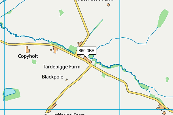 B60 3BA map - OS VectorMap District (Ordnance Survey)