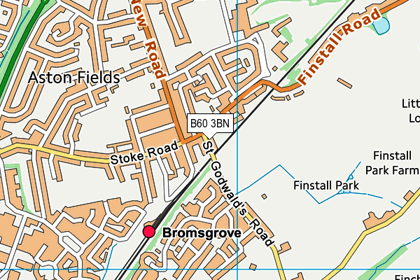 B60 3BN map - OS VectorMap District (Ordnance Survey)