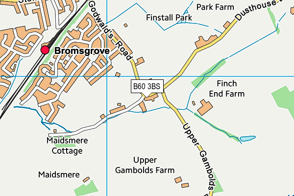 B60 3BS map - OS VectorMap District (Ordnance Survey)