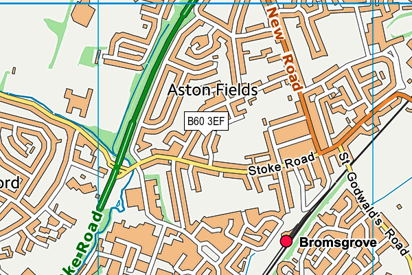 Aston Fields Recreation Ground map (B60 3EF) - OS VectorMap District (Ordnance Survey)