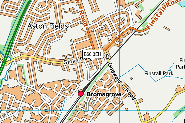 B60 3EH map - OS VectorMap District (Ordnance Survey)