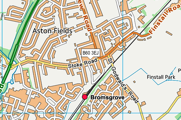 B60 3EJ map - OS VectorMap District (Ordnance Survey)