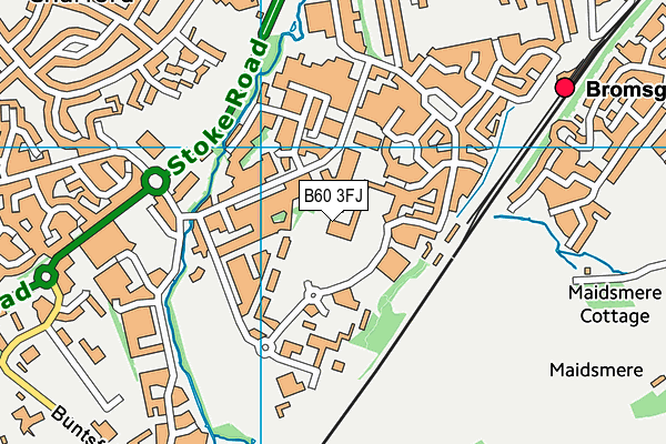 B60 3FJ map - OS VectorMap District (Ordnance Survey)