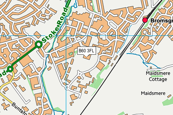 B60 3FL map - OS VectorMap District (Ordnance Survey)