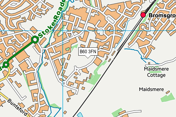 B60 3FN map - OS VectorMap District (Ordnance Survey)