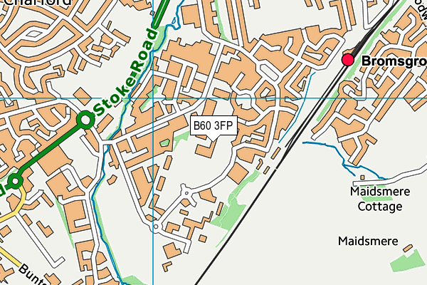 B60 3FP map - OS VectorMap District (Ordnance Survey)