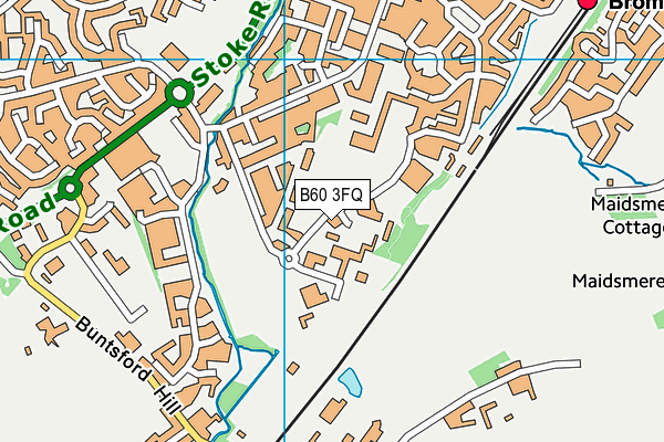 B60 3FQ map - OS VectorMap District (Ordnance Survey)