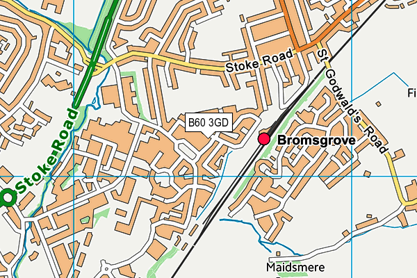 B60 3GD map - OS VectorMap District (Ordnance Survey)