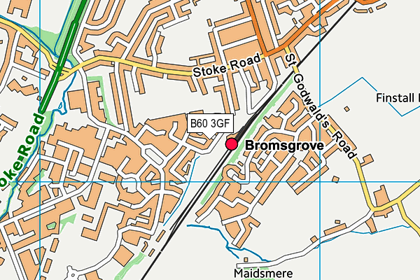 B60 3GF map - OS VectorMap District (Ordnance Survey)