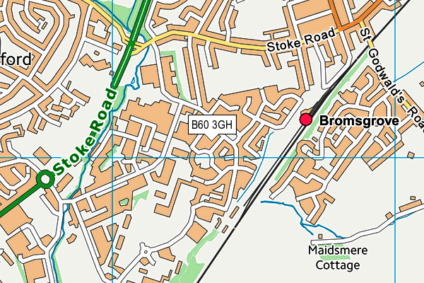 B60 3GH map - OS VectorMap District (Ordnance Survey)