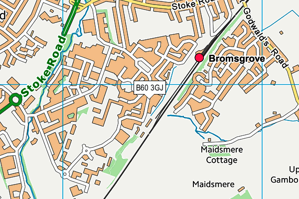 B60 3GJ map - OS VectorMap District (Ordnance Survey)