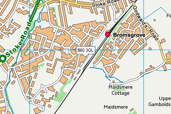 B60 3GL map - OS VectorMap District (Ordnance Survey)