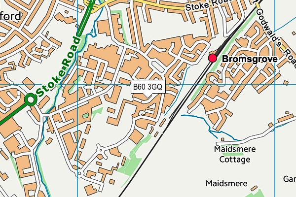 B60 3GQ map - OS VectorMap District (Ordnance Survey)