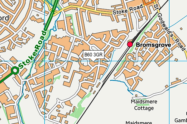 B60 3GR map - OS VectorMap District (Ordnance Survey)