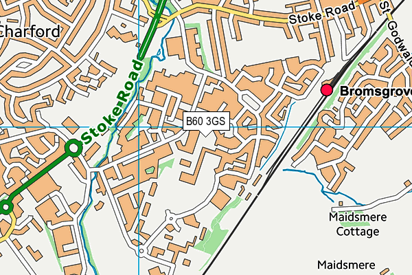 B60 3GS map - OS VectorMap District (Ordnance Survey)