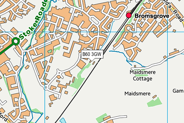 B60 3GW map - OS VectorMap District (Ordnance Survey)