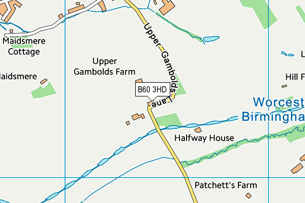 B60 3HD map - OS VectorMap District (Ordnance Survey)