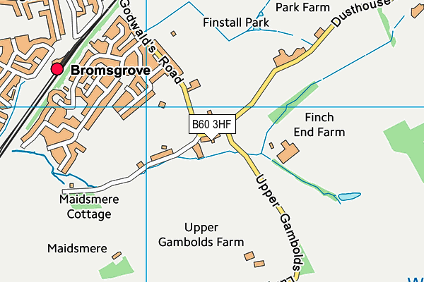 B60 3HF map - OS VectorMap District (Ordnance Survey)