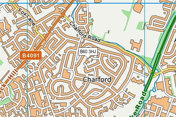 B60 3HJ map - OS VectorMap District (Ordnance Survey)