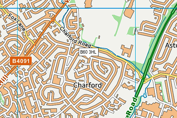 B60 3HL map - OS VectorMap District (Ordnance Survey)