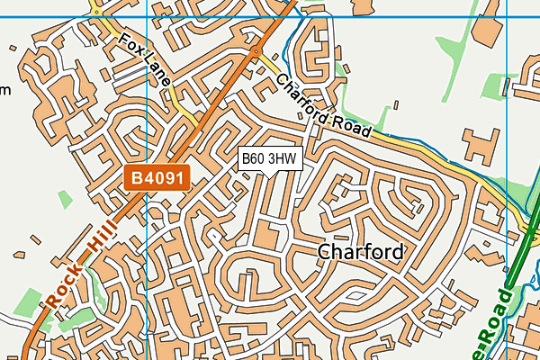 B60 3HW map - OS VectorMap District (Ordnance Survey)