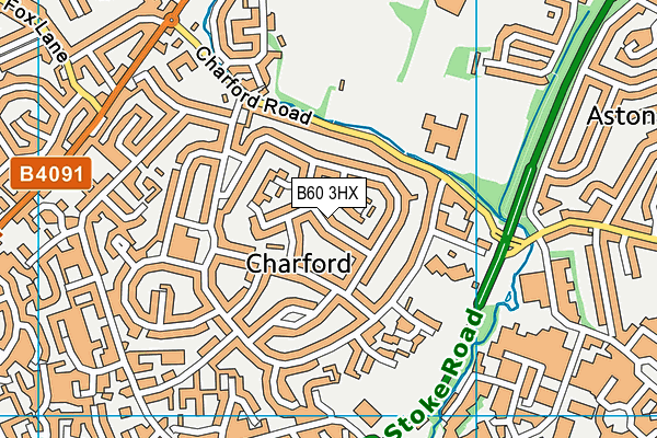 B60 3HX map - OS VectorMap District (Ordnance Survey)