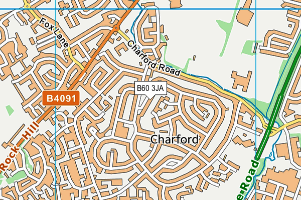 B60 3JA map - OS VectorMap District (Ordnance Survey)