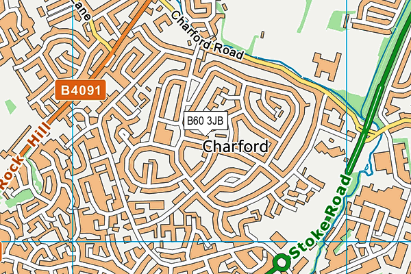 B60 3JB map - OS VectorMap District (Ordnance Survey)