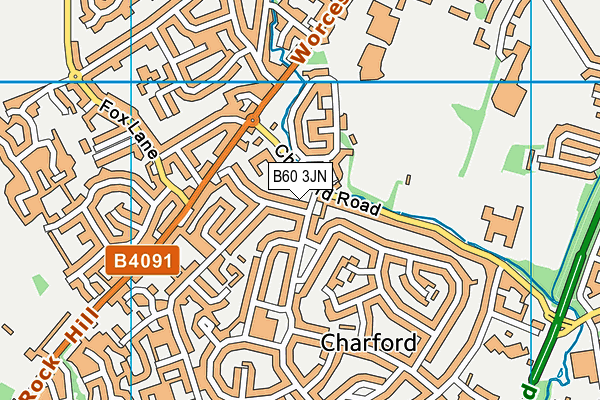 B60 3JN map - OS VectorMap District (Ordnance Survey)