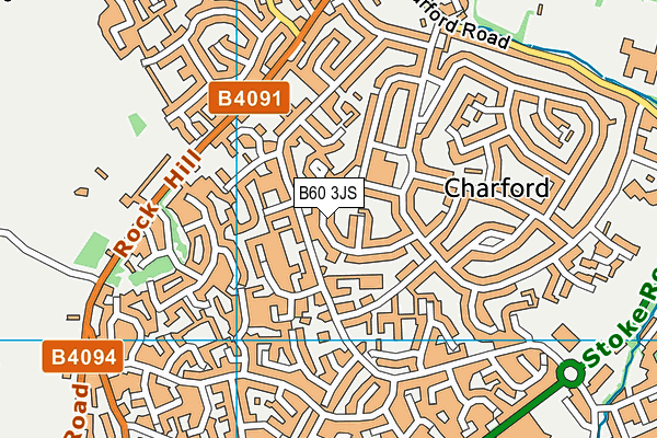 B60 3JS map - OS VectorMap District (Ordnance Survey)