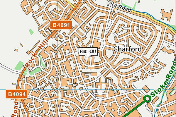 B60 3JU map - OS VectorMap District (Ordnance Survey)
