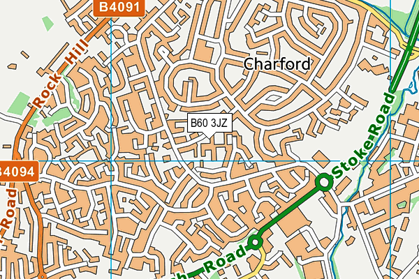 B60 3JZ map - OS VectorMap District (Ordnance Survey)