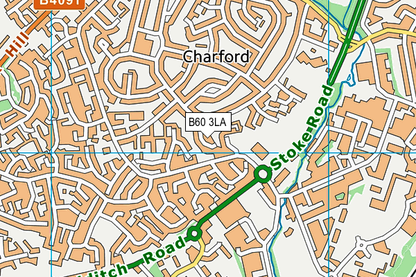 B60 3LA map - OS VectorMap District (Ordnance Survey)