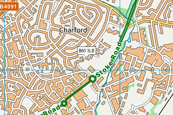 B60 3LB map - OS VectorMap District (Ordnance Survey)