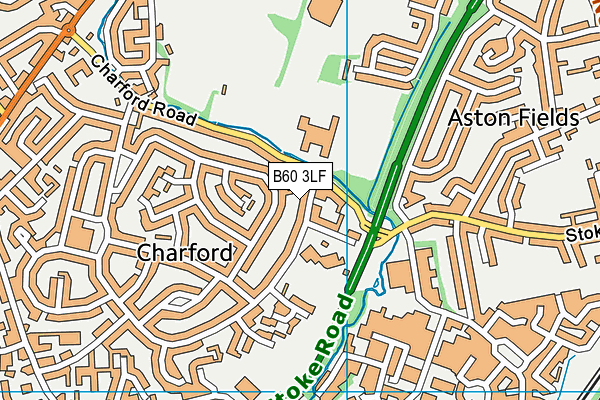 B60 3LF map - OS VectorMap District (Ordnance Survey)