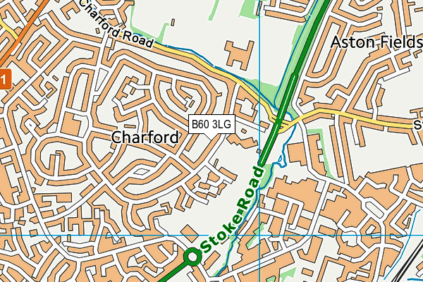 B60 3LG map - OS VectorMap District (Ordnance Survey)