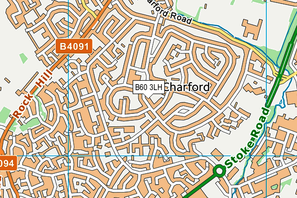 B60 3LH map - OS VectorMap District (Ordnance Survey)