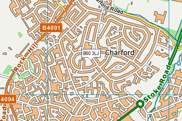 B60 3LJ map - OS VectorMap District (Ordnance Survey)