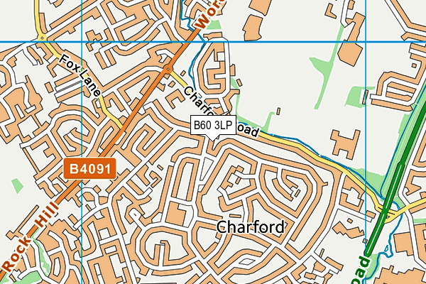 B60 3LP map - OS VectorMap District (Ordnance Survey)