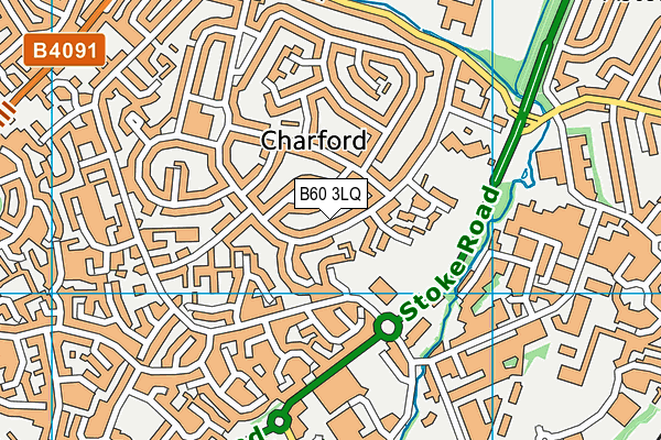 B60 3LQ map - OS VectorMap District (Ordnance Survey)