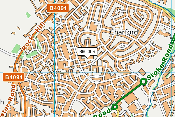 B60 3LR map - OS VectorMap District (Ordnance Survey)